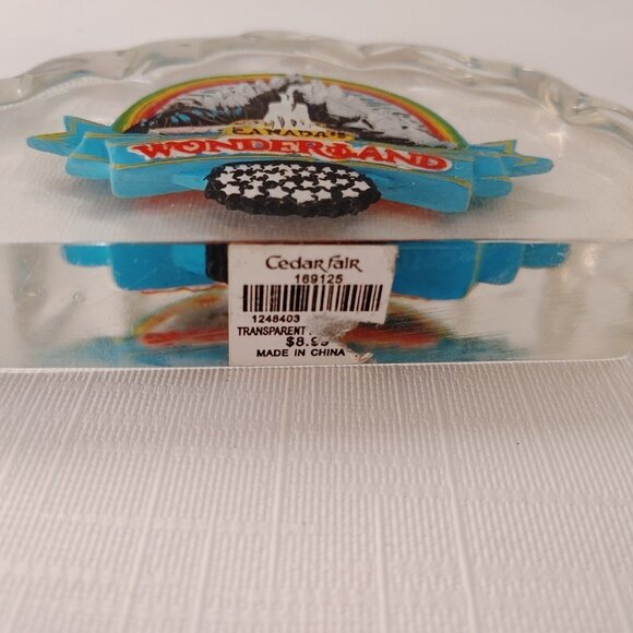 RARE Canada's Wonderland Transparent Acrylic Paper Weight Free Standing … - Picture 4 of 5
